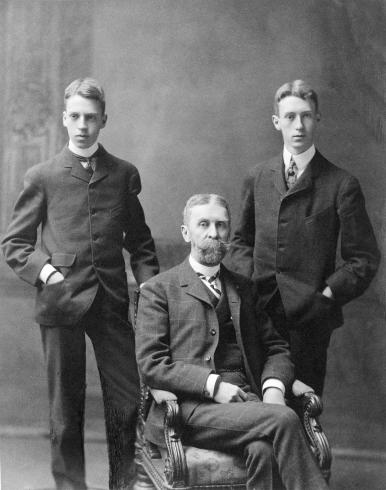 Photograph of Duncan Phillips, Jim Phillips, and their father, Major Phillips from circa 1900