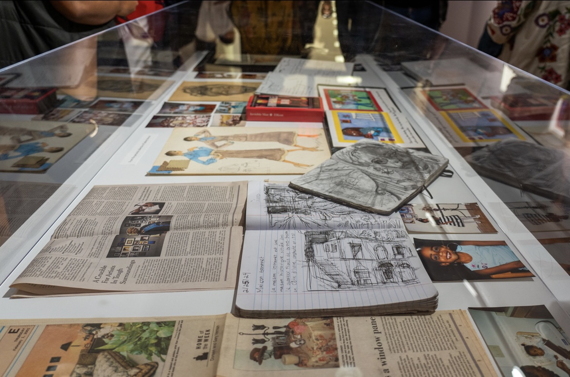 Case of archival materials in Sydney Vernon exhibition