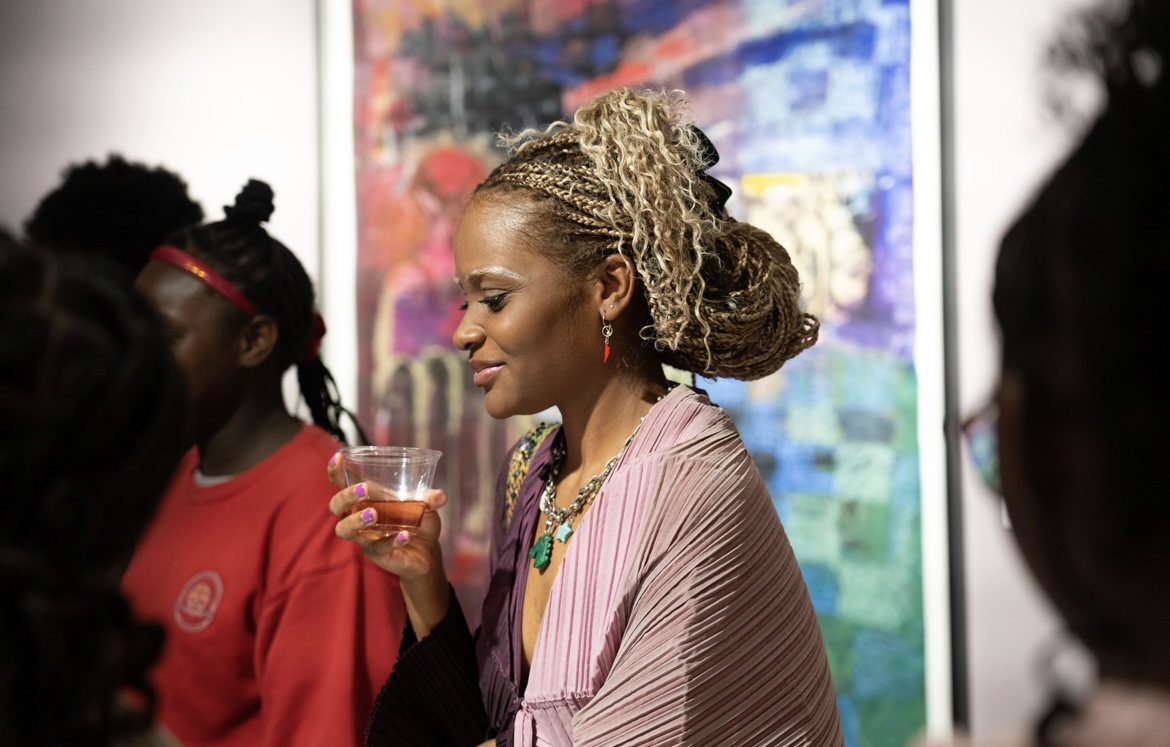 Sydney Vernon at the opening reception for her exhibition