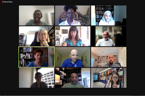 Zoom screenshot of Institutional History Project meeting
