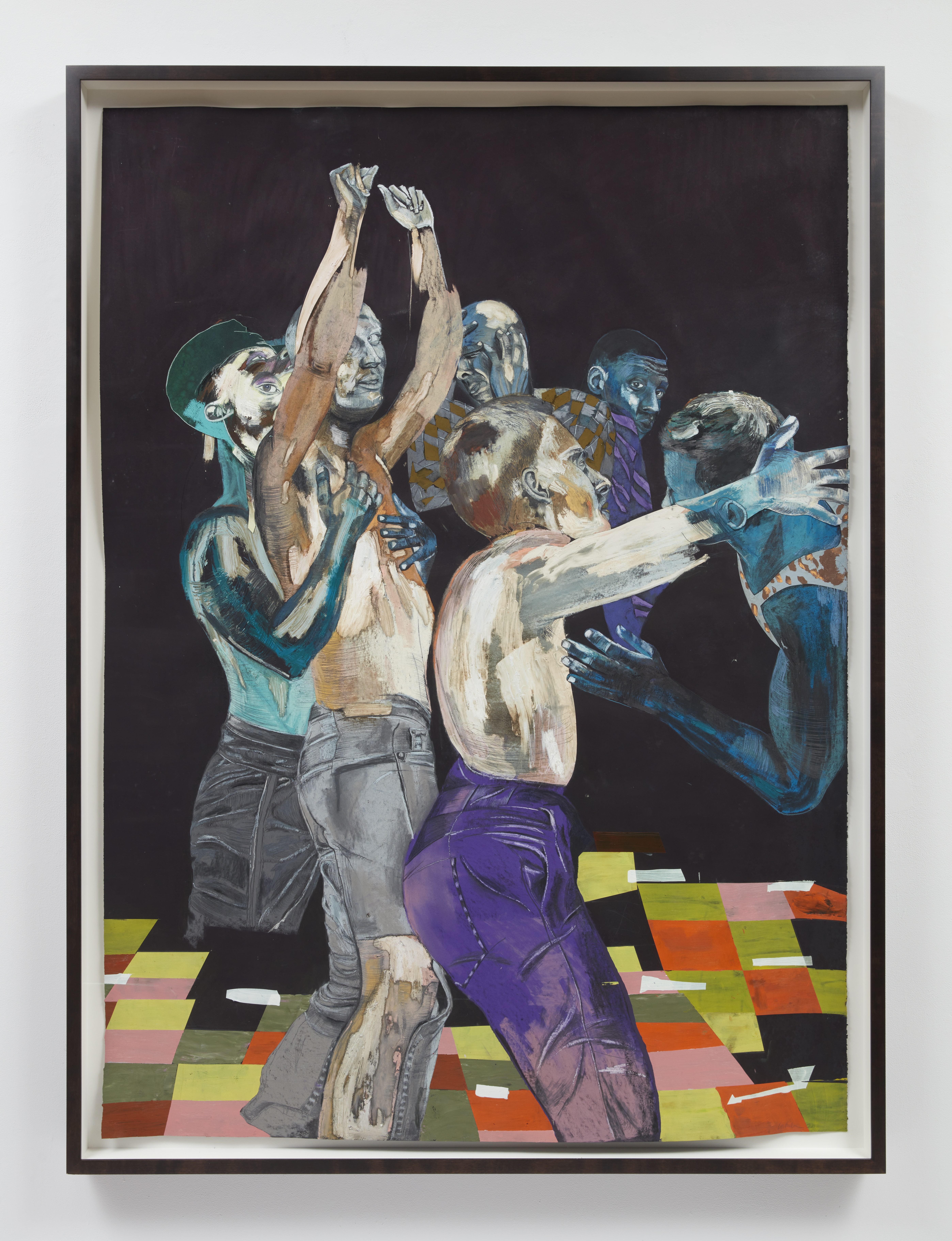 Warde l l Milan b. 1977, Knoxville, Tennessee; active in New York, New York Pulse. That’s that Orlando moon, 808 club bass. That’s that keep dancing, that’s that never stop 2022 Charcoal, graphite, oil pastel, pastel acrylic, cut - and - paste paper on hand - dyed paper 72 1/2 x 52 3/8 in. The C ollection of Michael Hoeh, New York, c ourtesy of Sikkema Jenkins & Co., New York , © Wardell Milan
