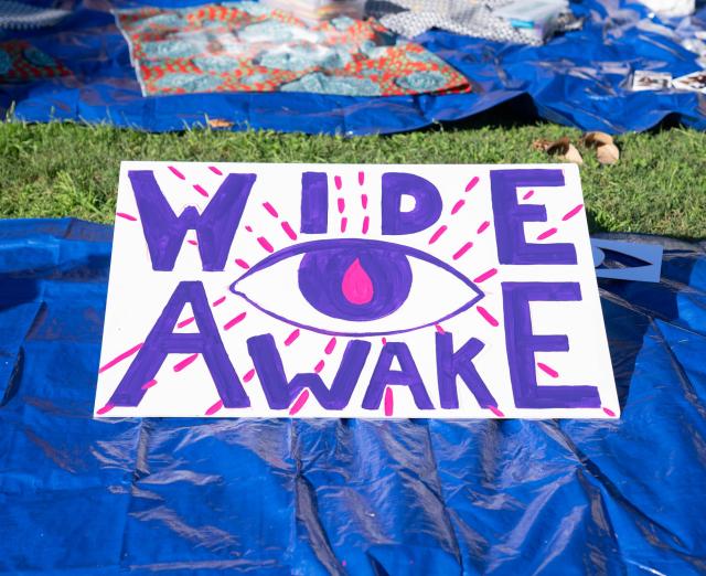 Photograph of Wide Awake sign