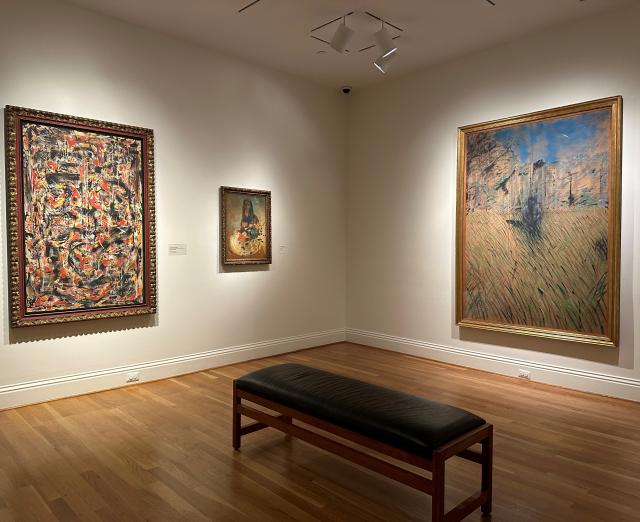 Installation shot showing paintings by Alfonso Ossorio, Odilon Redon, and Francis Bacon