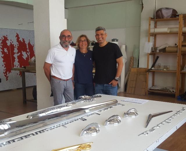 Board Chair Dani Levinas and Senior Curator of Modern and Contemporary Art Vesela Sretenović visit Dagoberto Rodríguez of Los Carpinteros in Madrid, August 2018