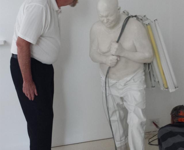 Dan Datlow with sculpture_Alec MacKaye