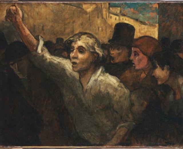 HonorÃ© Daumier, The Uprising, between 1848 and 1879. Oil on canvas, 34 1/2 x 44 1/2 in. The Phillips Collection, Washington, D.C. Acquired 1925