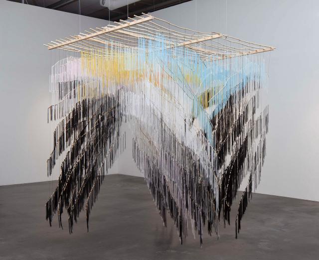 Outi Pieski, Crossing Paths, 2014, Wood and threads