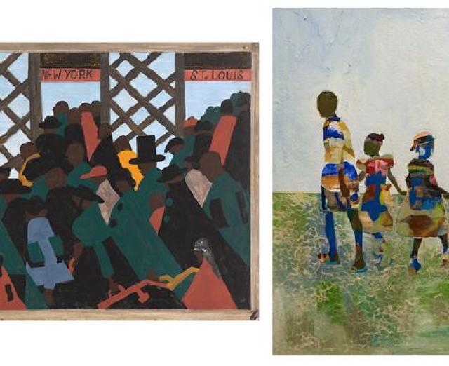 Jacob Lawrence's The Migration Series, Panel no. 1 and Charles Jean-Pierre's The Autobiography of My Mother