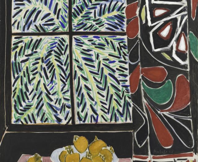 Interior With Egyptian Curtain, Henri Matisse,  1948, Oil on canvas, 45 3/4 x 35 1/8 in.