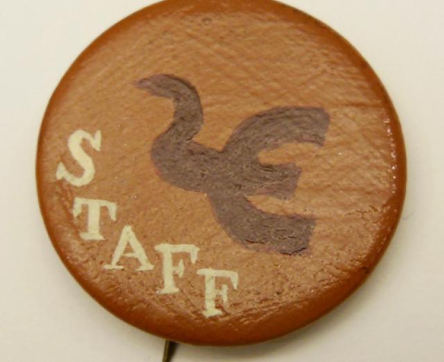 Handmade staff buttons