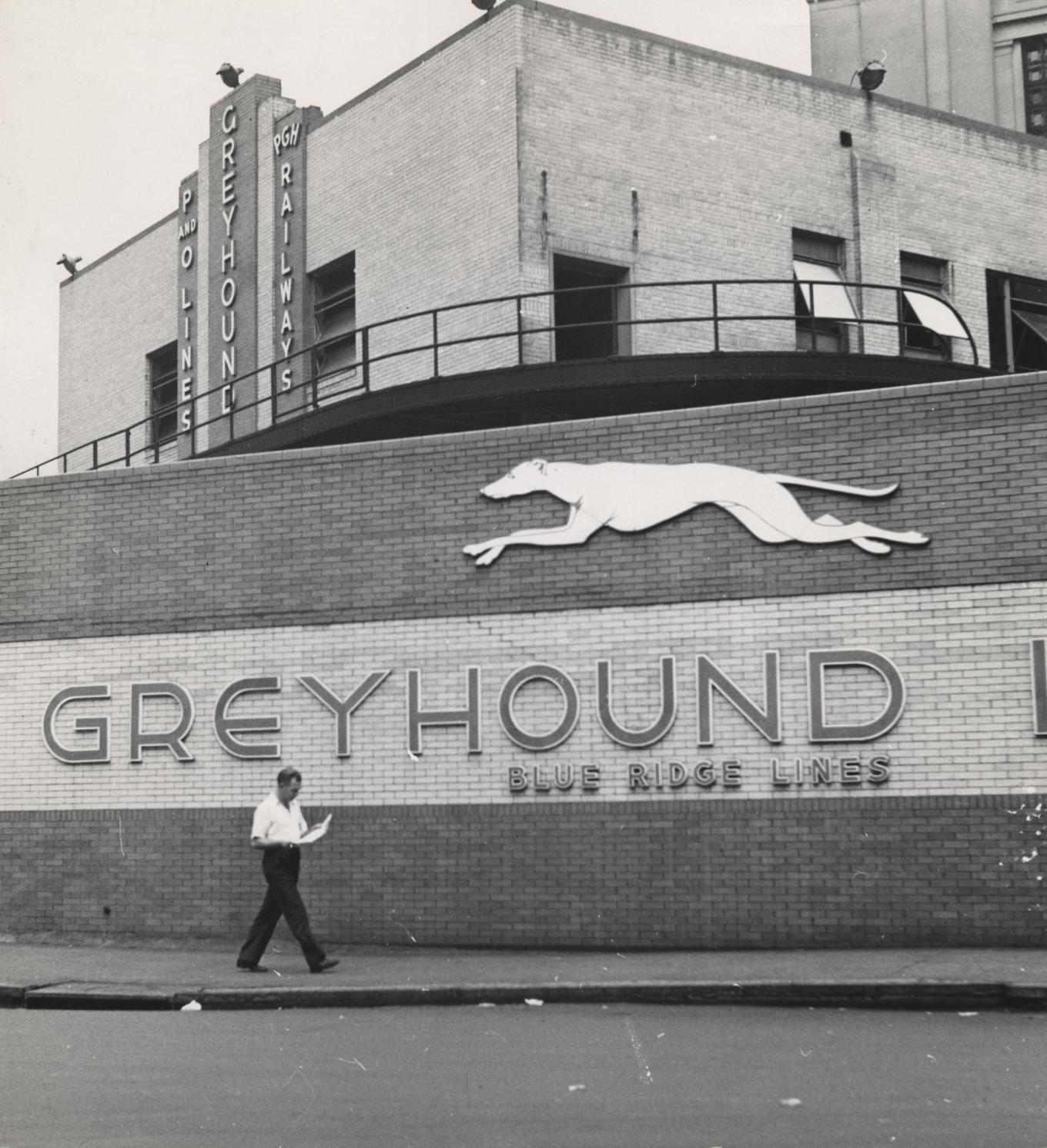 Esther Bubley (b. Phillips, Wisconsin, 1921 â d. New York City, 1998) The exterior of the Greyhound bus terminal (Pittsburgh, Pennsylvania) (Greyhound Bus Series) 1943 Gelatin silver print Gift of Robert and Kathi Steinke, 2014