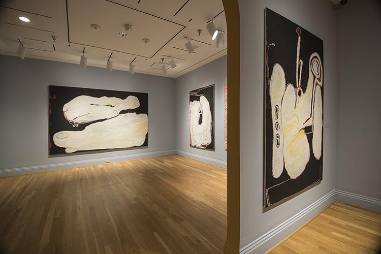 Installation view of works by Carlene West in Marking the Infinite.