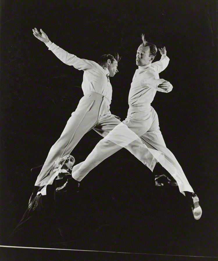 Gjon Mili, Multiple Images of Harmonica Virtuoso Larry Adler Performing with Dancer Paul Draper, 1941