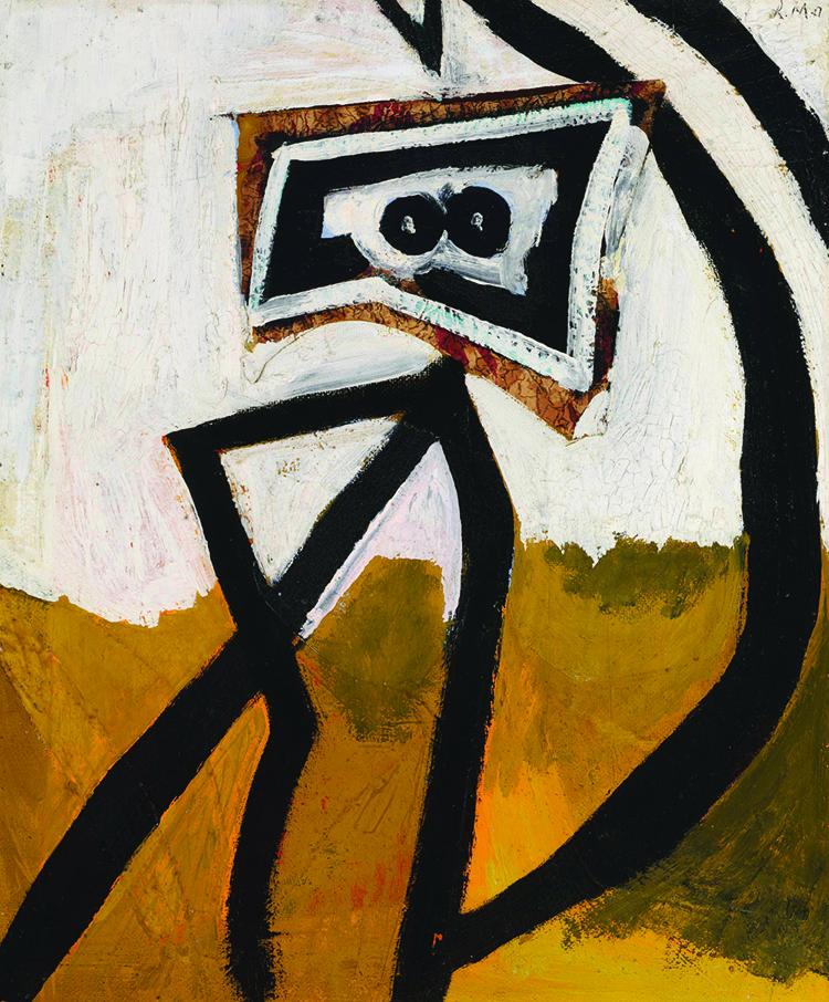 Robert Motherwell, Figure in Black (Girl with Stripes), 1947