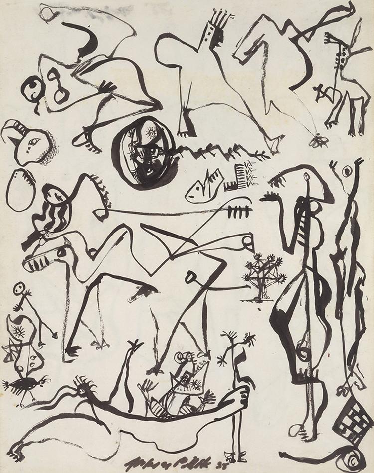 Jackson Pollock, Untitled (Page from a Lost Sketchbook), c. 1939–42