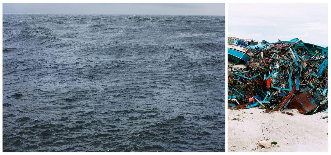 Wolfgang Tillmans,Â The State Weâre In, 2015 (left), Lampedusa, 2008 (right)