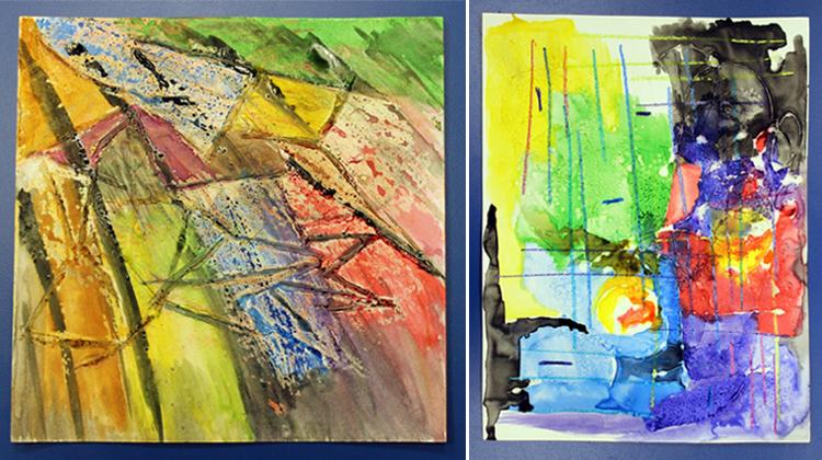 (left) painting by Betty Q. Le, K12 Intern (right) painting by Marin Williams, K12 Intern