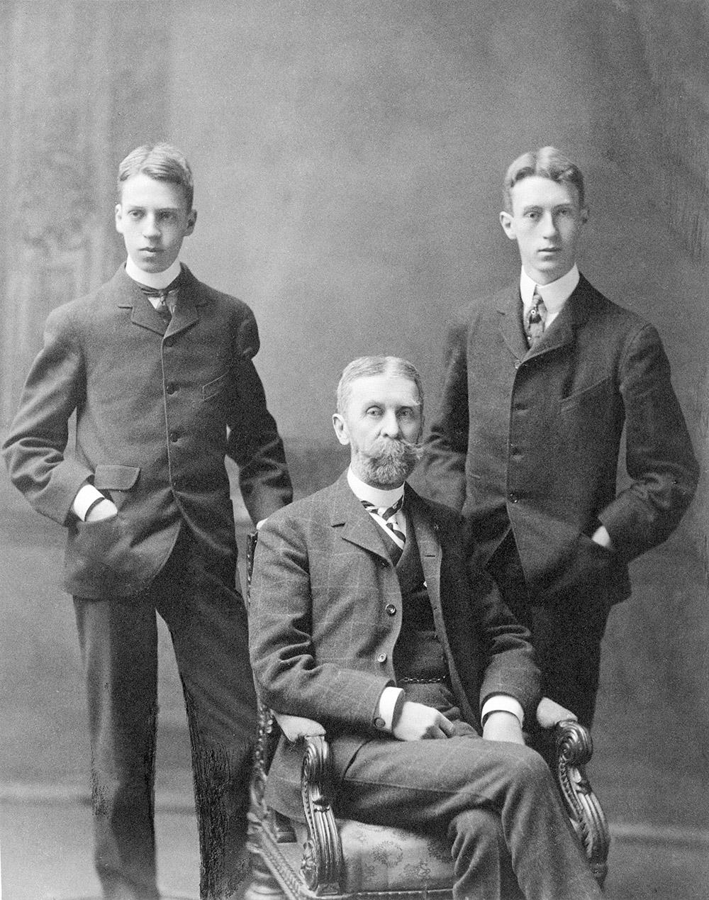 Duncan and James Phillips with their father, Major D.C. Phillips, c. 1900.