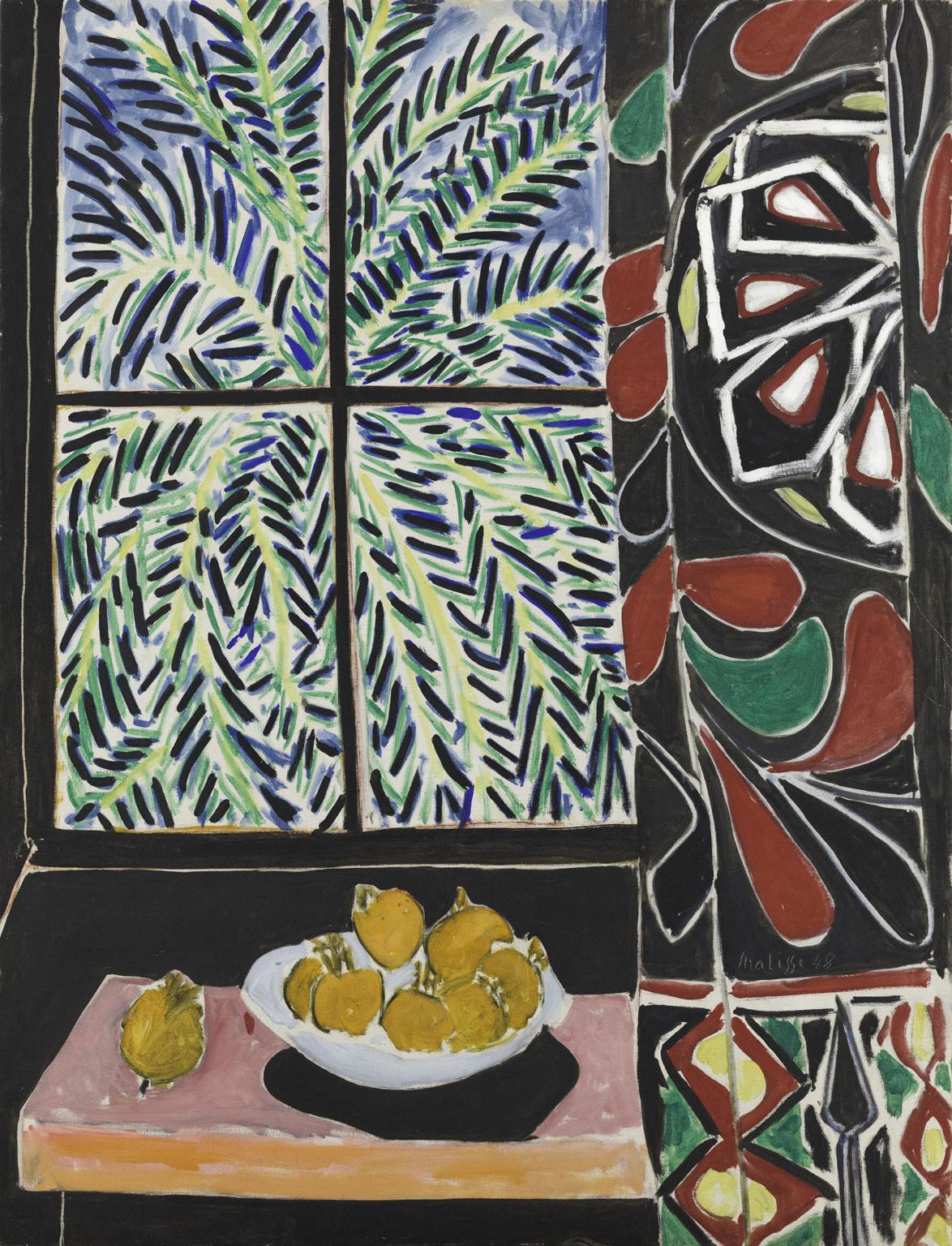 Interior With Egyptian Curtain, Henri Matisse,  1948, Oil on canvas, 45 3/4 x 35 1/8 in.