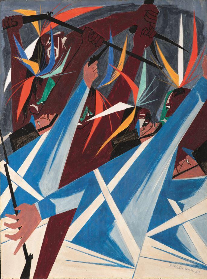 Panel 21 of Struggle Series by Jacob Lawrence