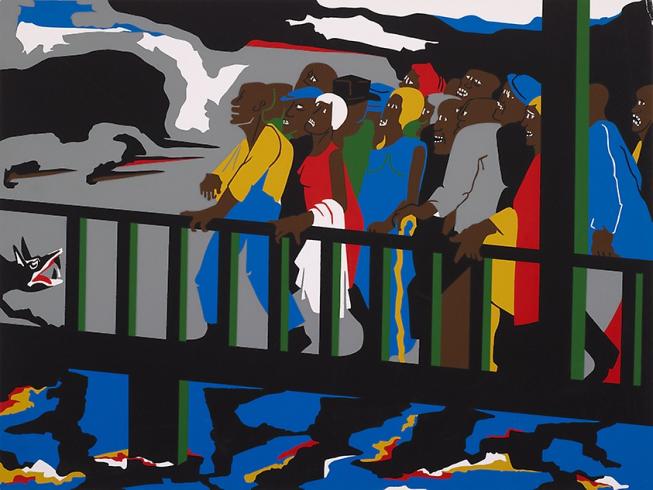 Confrontation at the Bridge, Jacob Lawrence