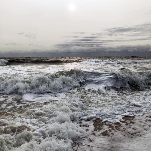 Photograph of crashing waves