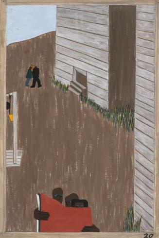 Jacob Lawrence Panel 20 people reading and walking 