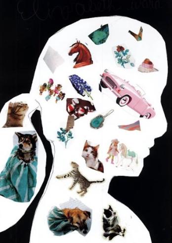 Silhouette of a child filled with images of animals.